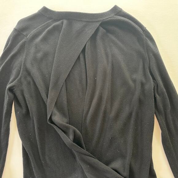 Lululemon Bring It Backbend Sweater Black Size 6 Open Back Tencel Bamboo - Picture 5 of 7